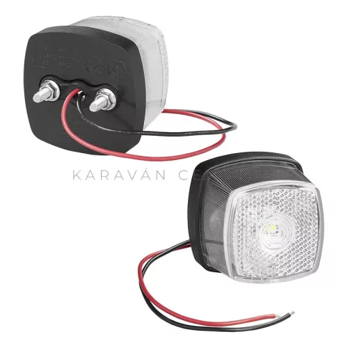 KC3991 LED első helyzetjelző lámpa prizmával 61 x 61 mm, fehér