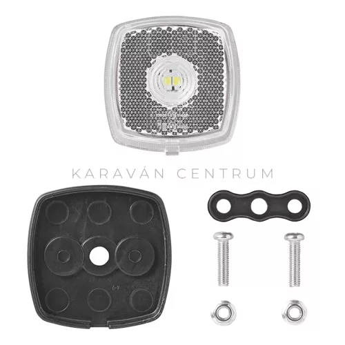 KC3991 LED első helyzetjelző lámpa prizmával 61 x 61 mm, fehér