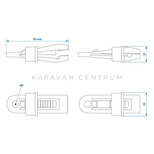 KC1738 szőnyegrögzítő clip, 4 db-os szett