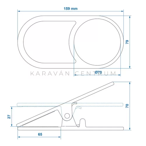 KC1478 pohártartó csipesz, fekete